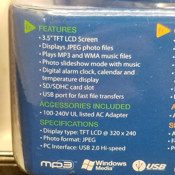 Coby db356 digital photo album with alarm clock new sealed - Picture 6 of 10